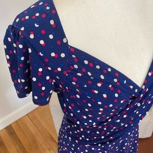 Leota Large Polka-Dot Midi Dress